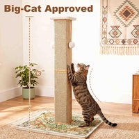 Tall Cat Scratching Post for Indoor Cats Adults with Carpet - Brown / Medium - image 2