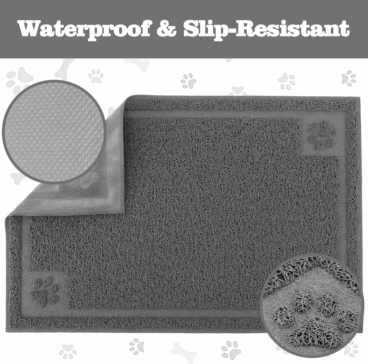 Darkyazi Pet Feeding Mat Large for Dogs and Cats - Grey - image 3
