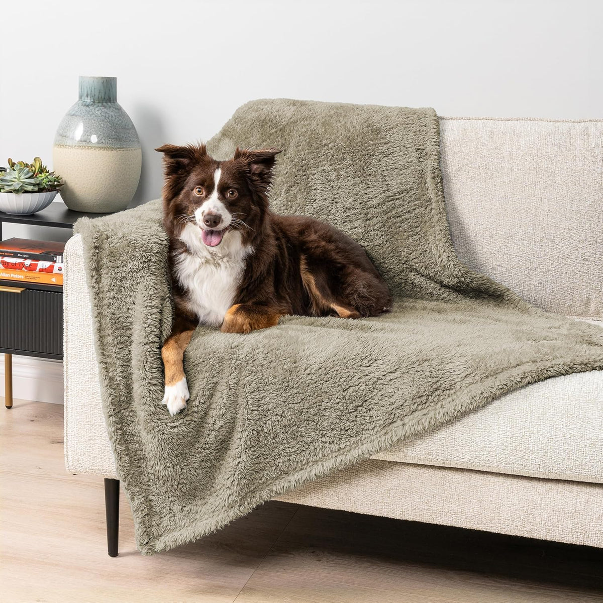 PetAmi Fluffy Sherpa Waterproof Dog Blanket for Small Pet Cat - Taupe / Small (24x32) - image 2