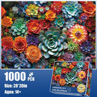 1000 Pieces Puzzle for Adults - Succulent Flower - image 2