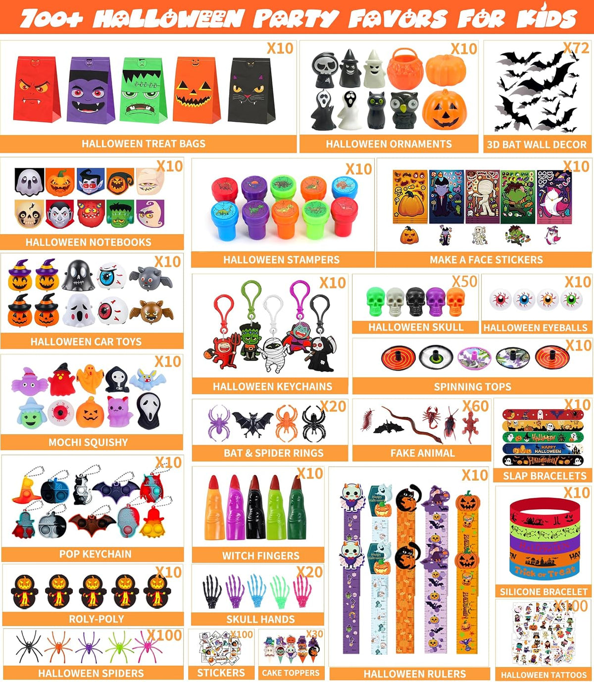 PLOUGVI 702PCS Halloween Party Favors Supplies Decorations - Halloween Party Favors - image 4