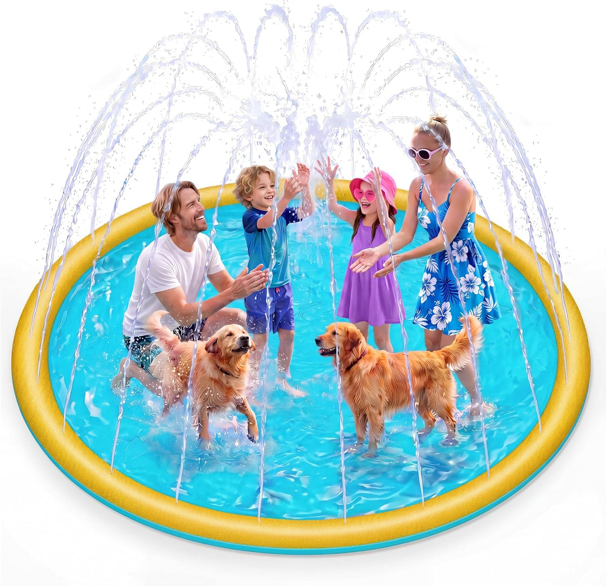 SLOOSH 60" Non-Slip Splash Pad Sprinkler - Orange&blue / 120in