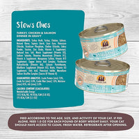 Weruva Classic Cat Stews!, Stew's Clues with Turkey, Chicken & Salmon in Gravy, 5.5oz Can (Pack of 8)