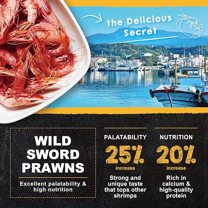 Ultra Fresh Cichlid Sinking Fish Food, Wild Sword Prawns, All Natural Ingredients, Carnivore Pellets for Large Cichlid and Tropical Fish, Royal Cichlid Premium Pellet 2.2 Pound