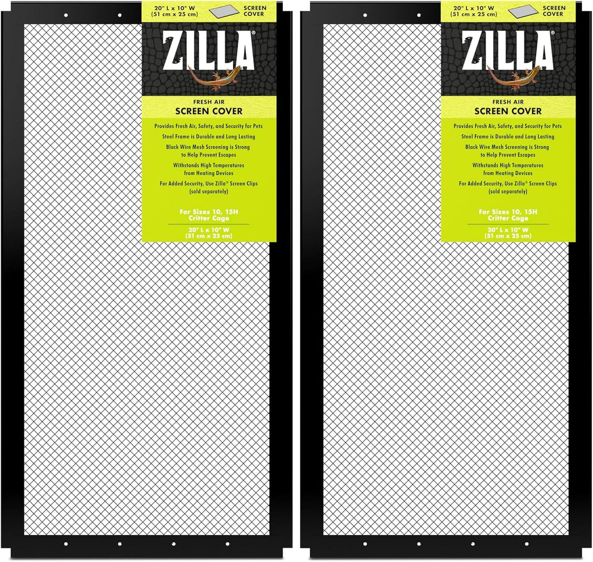 Zilla Fresh Air Screen Cover - 20" x 10" (Pack of 2)