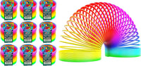 JA-RU Big Rainbow Magic Spring Toy Coil 1702-2A – Fun for Kids & Family - 9 Pack / Rainbow Spring Ring