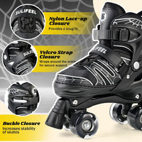 SULIFEEL Adjustable Kids Roller Skates, Light up Wheels – Fun for Kids & Family - C Spider Black / Small - Little Kid - image 3