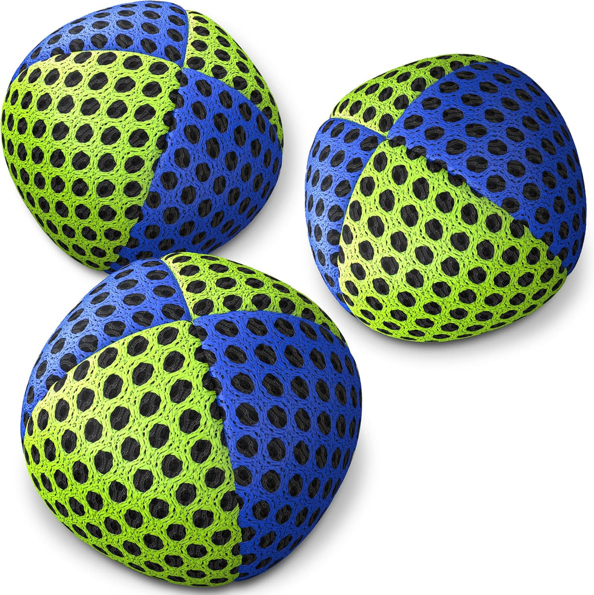 speevers Juggling Balls for Beginners and Professionals Set of 3 - Blue - Yellow / 2.5 oz