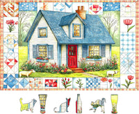 Blueforest Puzzles for Adults 500 Pieces - Quilted Cottage / 23" X 15"