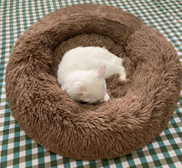 Cat Bed for Indoor Cats, Mini Plush Self Warming Kitten Bed - Small 20'' / Coffee - image 4