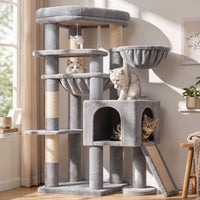 Globlazer F70 Pro Heavy Duty Cat Tree Tower for Indoor Cats Large - Light Grey / L