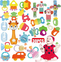 Cocurb 30 PCs High Contrast Baby Toy Gift Set for Infants Rattles – Fun for Kids & Family