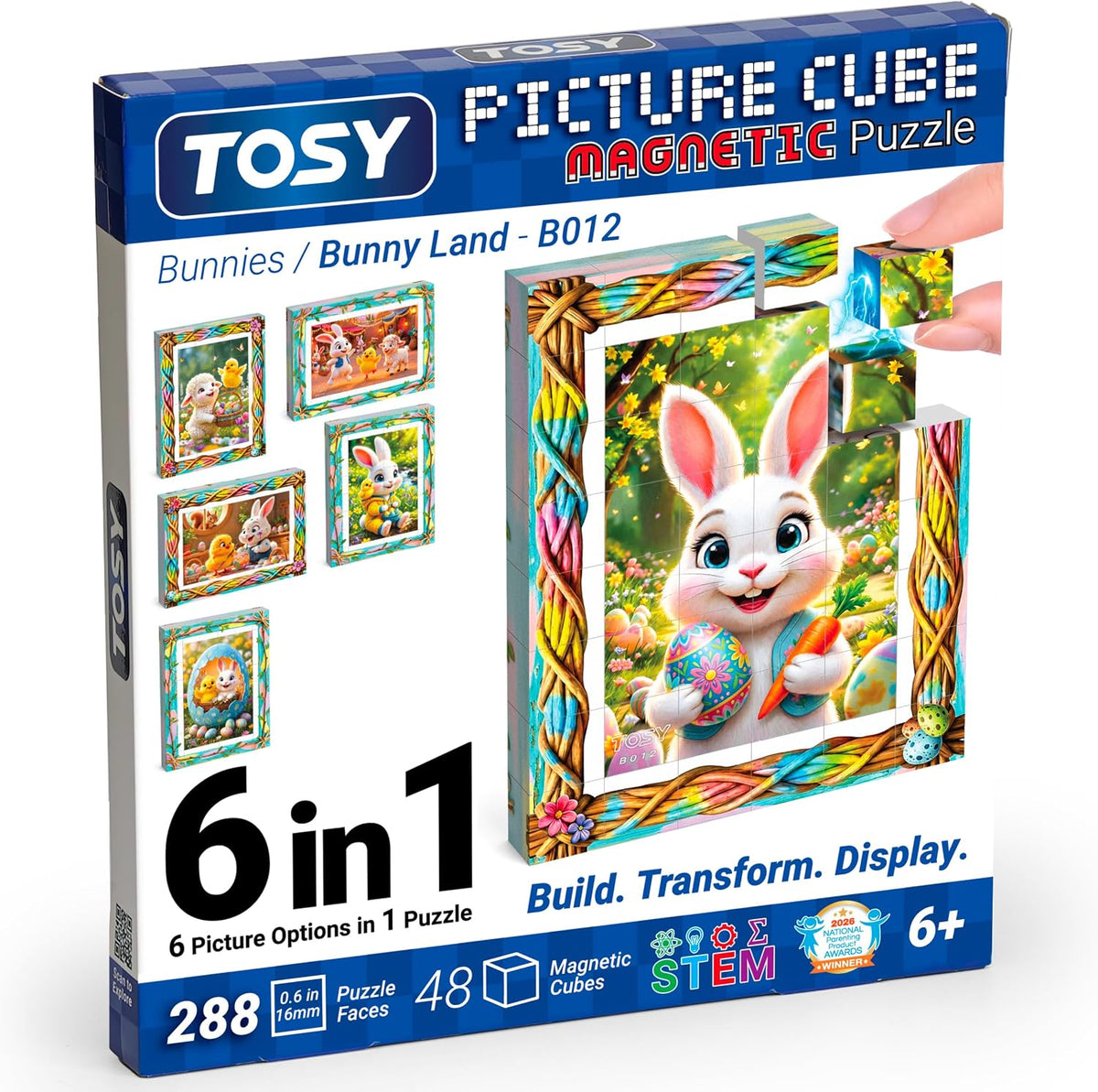 TOSY Picture Cube Enchanted Holiday 6-in-1 magnetic picture puzzle in frame - view 4