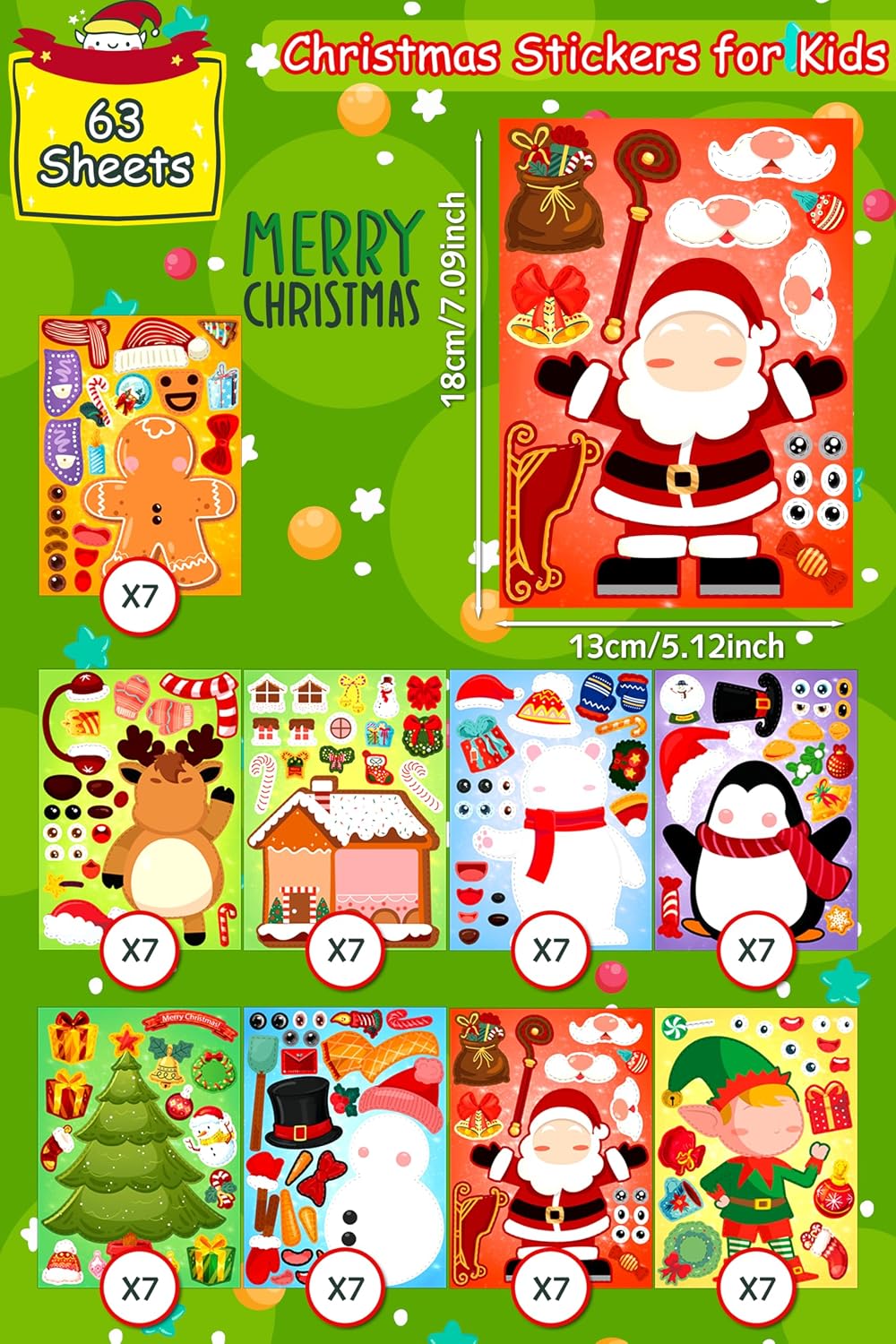 LINAYE make your own Halloween stickers, 60 sheets with ghost, witch and vampire parts - view 12