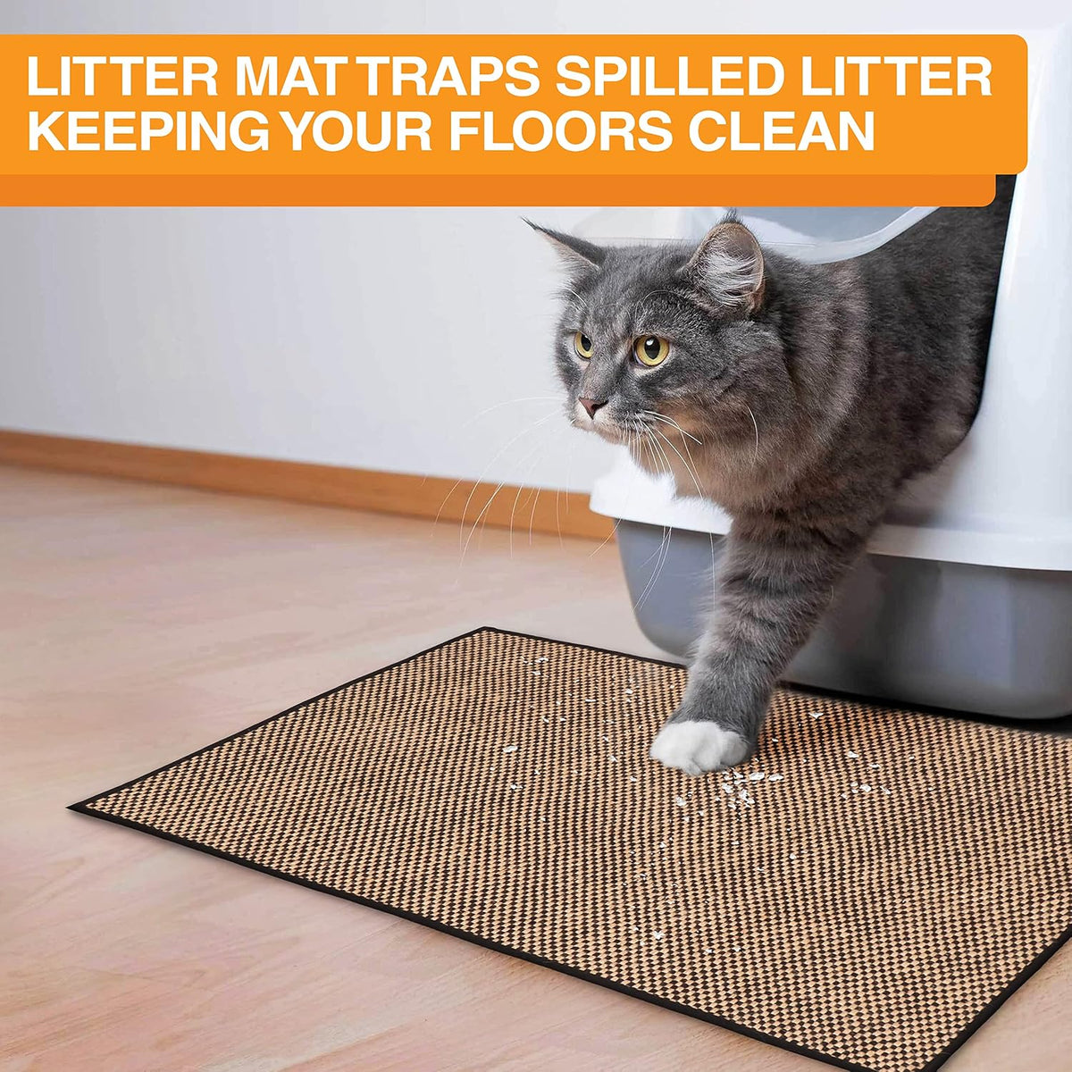 Neater Pets Jute Cat Litter Trapping Mat - Checkered - image 3