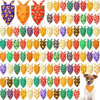 Preboun 100 Pcs Fall Paw Print Dog Bandanas Bulk - Holiday / 25.6 x 17.7 x 17.7 Inch