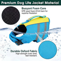 Kuoser Dog Life Jacket with Rescue Handle - Medium (Chest Girth:20.5-25.2'') / Ocean Blue - image 3