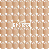 AZEN 120 Pack Self Adhesive Bandage Wrap, 2" X 5 Yards Elastic Cohesive Bandage Wrap, Skin Color Athletic Tape, Vet Wrap, Ankle Tape