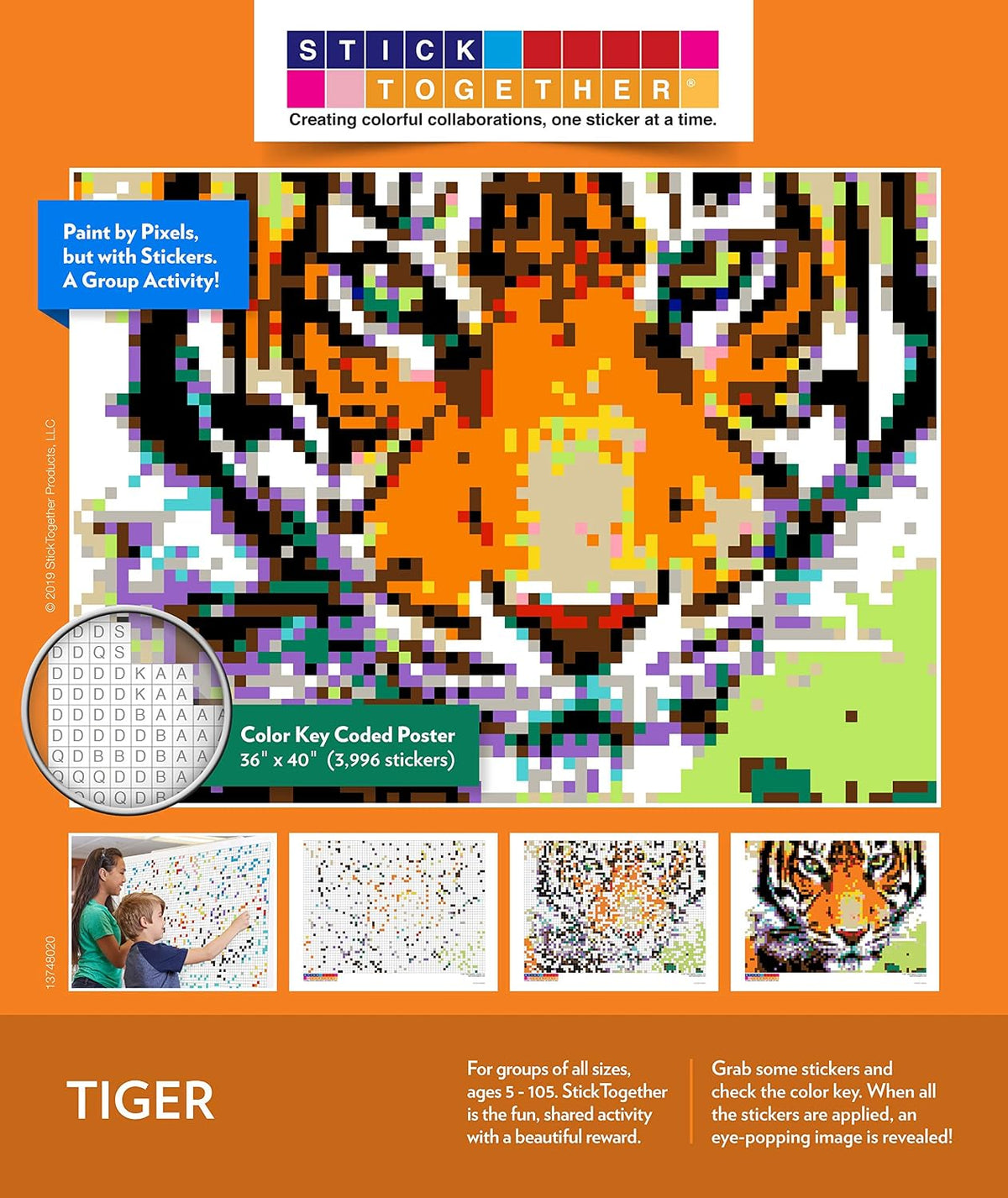 StickTogether Starry Night mosaic sticker poster kit, 40 x 36 inch