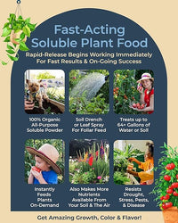 Organic Plant Magic - Truly Organic™ Fast-Acting Soluble Plant Food: All-Purpose Fertilizer Concentrate for All Flower Vegetable Herb Fruit Tree Shrub Container Garden & House Plants [One 1 lb Bag]