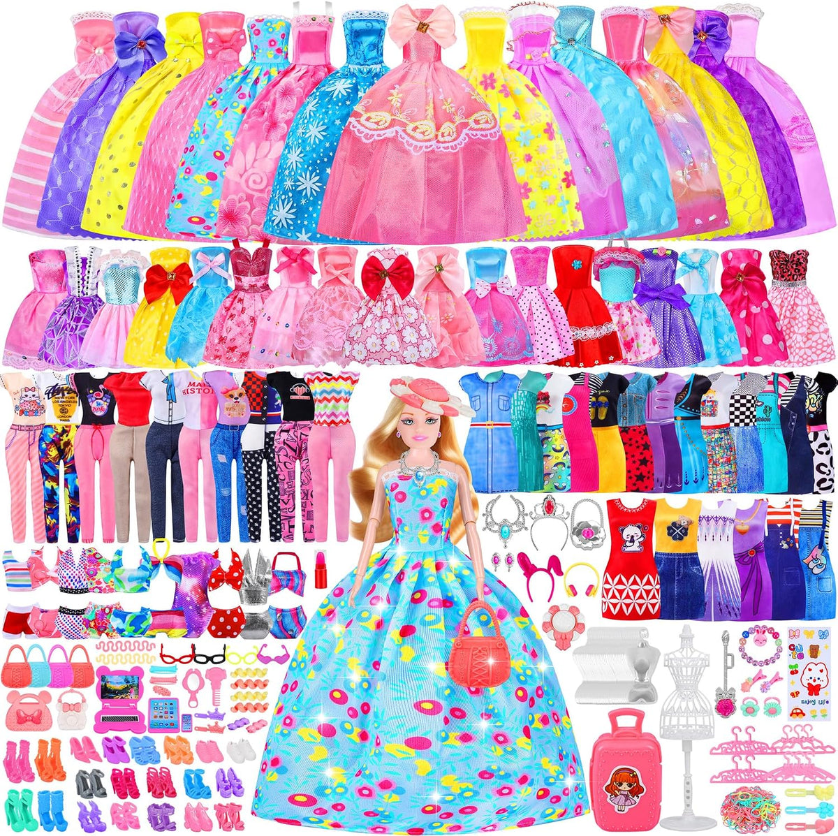 135 Pcs Doll Clothes and Accessories with Doll - MT002A