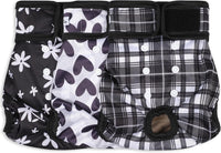 Washable Female Dog Diapers - Large（15"-17"Waist） / Black Heart