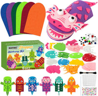 WATINC Hand Puppet Making Kit, Felt Sock Puppet Toys for Kids – Fun for Kids & Family - Dinosaurs B