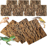 10PCS Cork Tile Background Bark 7.9”Lx7.9”W Reptile Tank Background - 10PCS - 7.9” x 7.9”