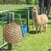 Fabbay 4 Pcs Slow Feed Hay Net Feeder Hay Bag for Horses Slow Feeder 40 Inch Length with 2 Inch Holes Hanging Horse Feed Net for Goat Cattle Equine Stalls Barn Supplies(Black)