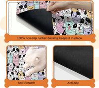 Pet Feeding Mat for Floors Cat Food Mat Waterproof Dog Food Mat - 30"L x 17"W / ColorfulDog - image 3