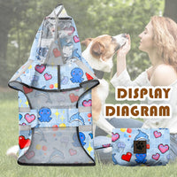 Dog Raincoat, Adjustable Rain Jacket with Hooded Double Layer for Large Medium Small Dogs Puppies - Ocean Blue / Large - image 2
