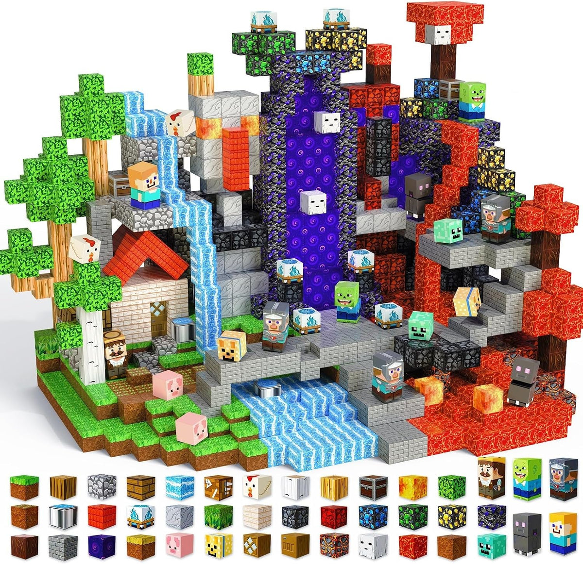 Magneverse Magnetic Blocks, Magnet Building Cubes for Boys Girls - Portal / 400 pcs