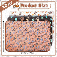 Tegeme 12 Pcs Puppy Blanket for Litter Dog Cat - Dark Gray, White, Camel / 30 x 20 Inch - image 2