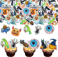 Gyufise 24Pcs Halloween Bat Cupcake Toppers Black Glitter Bat - Black, Orange