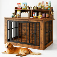 IRONCK Dog Crate Furniture, Heavy Duty Pet Crate for Large Dog - 30.0"L x 43.3"W x 41.8"H / Brown