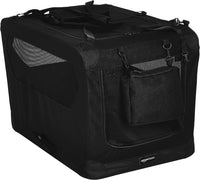 Amazon Basics Portable Folding Soft Pet Dog Crate Carrier Kennel - BLACK / 30.0"L x 21.0"W x 21.0"H