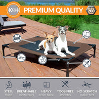K&H Outdoor Elevated Dog Bed for Small & Medium Pets, Tan - Chocolate/Black Mesh / Large 42"L x 30"W - image 2