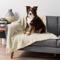 PetAmi Fluffy Sherpa Waterproof Dog Blanket for Small Pet Cat - Beige / Small (24x32) - image 2