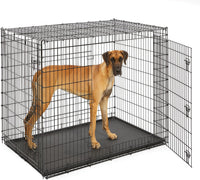 Solutions by Midwest 54-Inch Double Door Crate, Giant Breed Dogs - Black - Double Door / XXL (54"L)