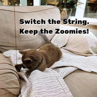 Replacement Strings for Cat Wand Toy - 3-Pieces - Chew-Proof Metal String Wire and 2 Durable Paracord Strings - Heavy Chewers Pack Cat Wand Toy Refill Strings (9 Replacement Strings)