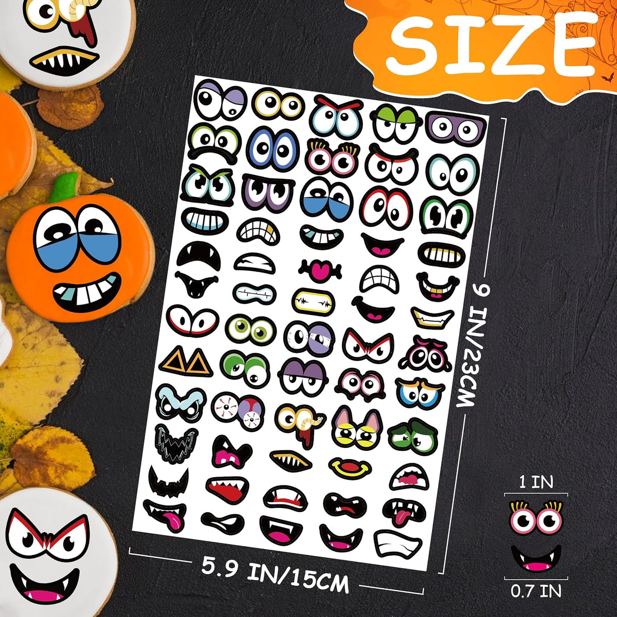 LINAYE 24 Sheets Happy Birthday Stickers, 730 Counts - Eyes Mouth 24 Sheets - image 2