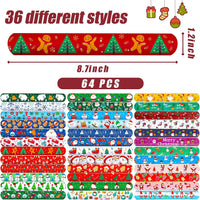 AMOR PRESENT 64 pack Halloween slap bracelets with jack-o-lantern, bat and spider designs - view 6