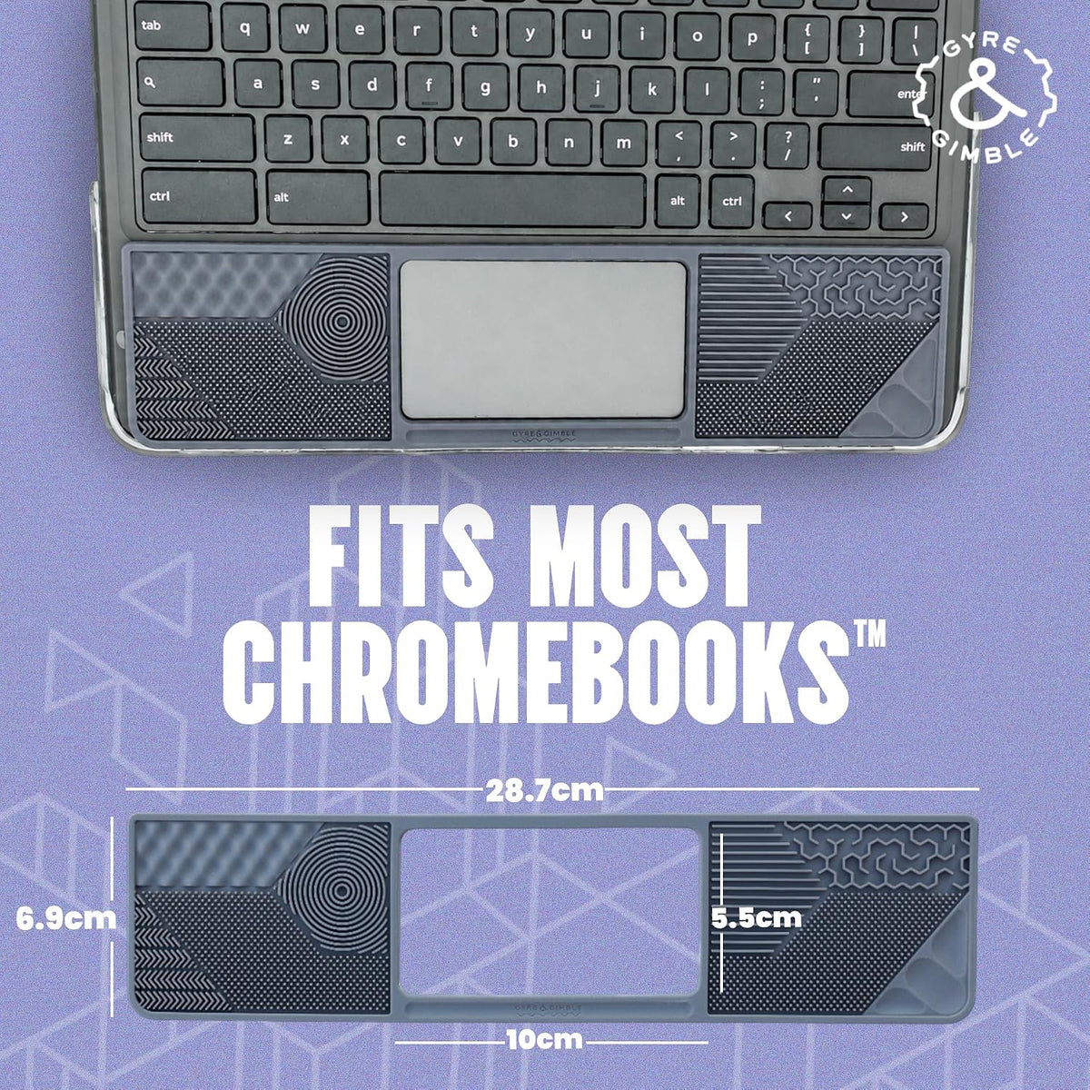 Gyre & Gimble silicone Chromebook gidget sensory palm rest with trackpad cutout - view 7