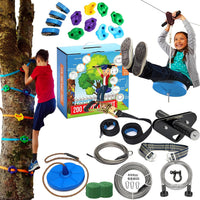 Hyponix Zip Line Kit for Backyard Kids and Adults 100 ft - 200' Zipline Kit