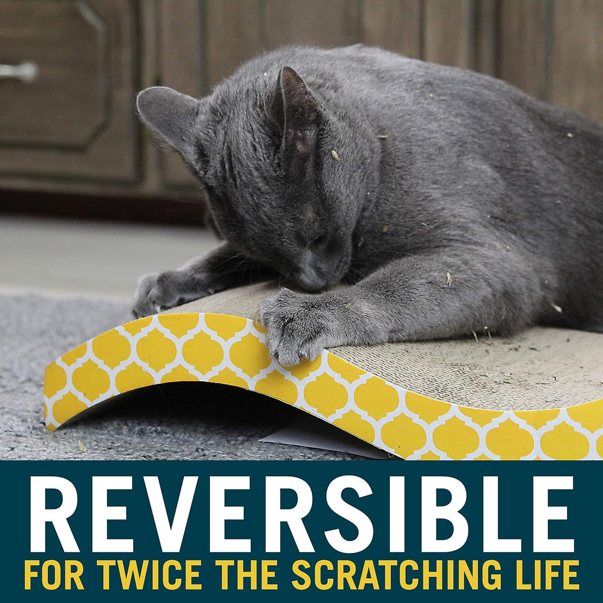 OurPet's Straight and Narrow Single Wide Reversible Cat Scratcher – Essentials for Cats - The Wave / Pack of 1 - image 3