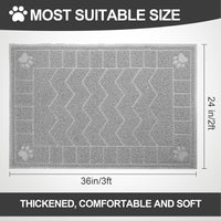 Cat Litter Box Mat, 47" x 35" Large Waterproof Litter Trapping Mat – Daily Care for Cats - Grayish / X-Large（35" x 24" ) - image 2