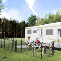 Dog Playpen Outdoor 24 Panels Heavy Duty Dog Fence 47" Height Anti-Rust with Doors Portable for RV Camping Yard, Total 54FT, 227 Sq.ft, Snowy Black