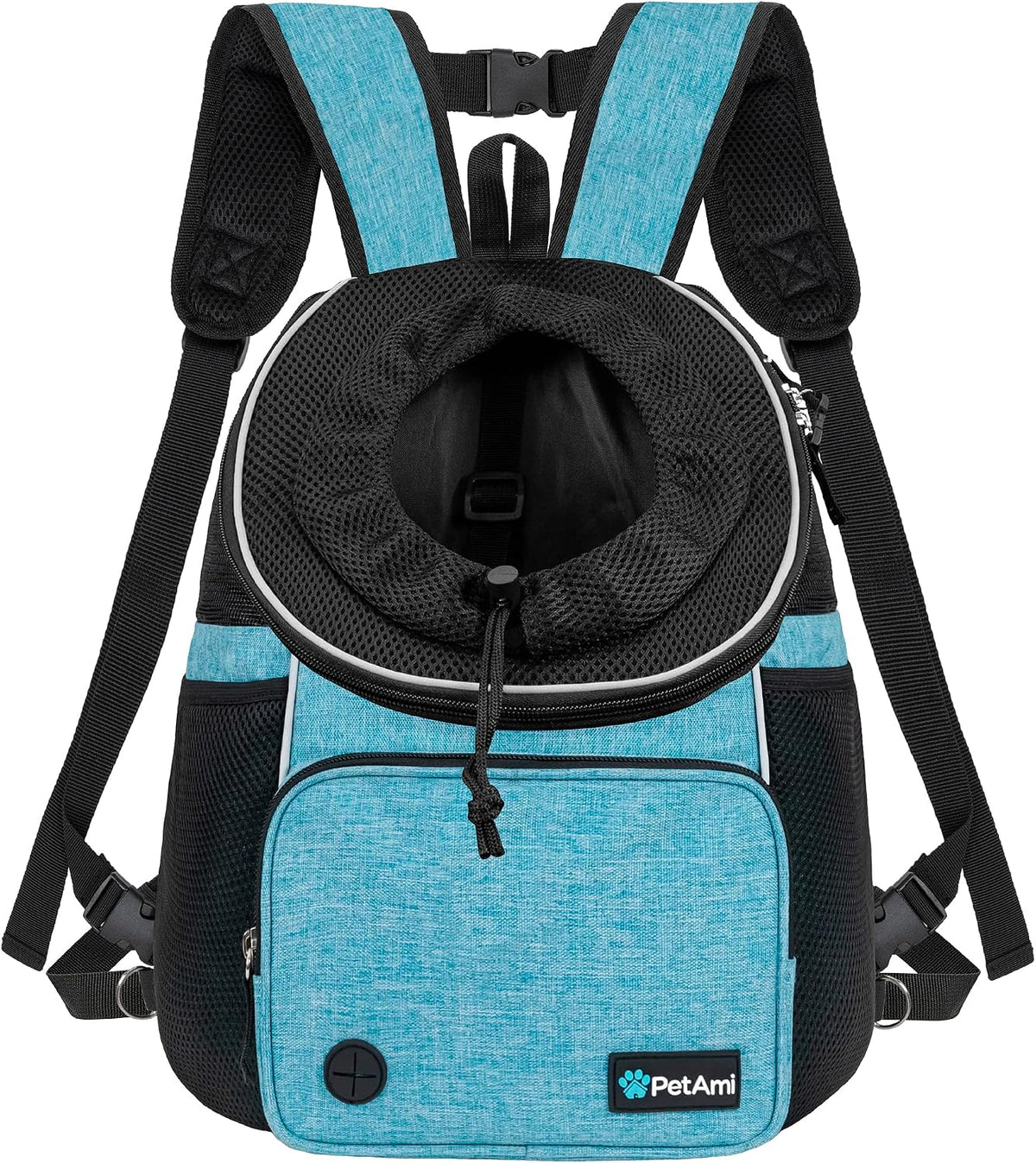 PetAmi Dog Front Carrier Backpack - Large (15.5x9x18) / Teal Blue