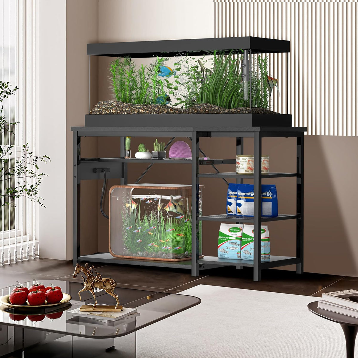 Keelian 55-75 Gallon Fish Tank Stand With Power Outlets for Aquarium - 55-75 Gallon - image 2