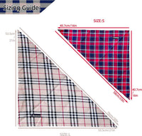 Soft Washable Plaid Bandanas for Dogs and Cats - Brown&Blue / Large - image 2